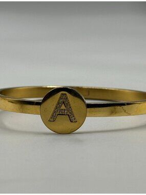 3/$30 14K Gold Plated Initial Bracelet Letter A Stainless Steel 6.75"